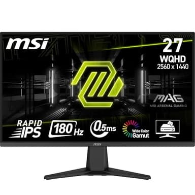 MSI MAG 275QF Monitor Gaming 27" WQHD - IPS (2560 x 1440) WQHD, 180Hz / 0.5ms, Adaptive-Sync, Rapid IPS - DP 1.4, HDMI 2.0b
