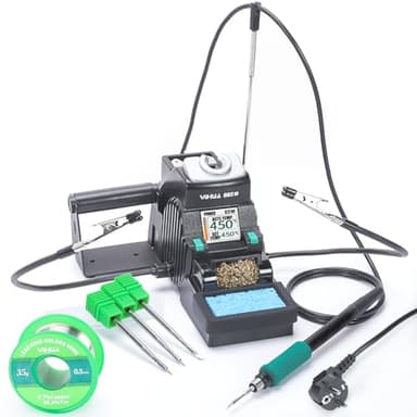 YIHUA 982-III Kit di Stazione di Saldatura di Precisione C210-Compatibile con 3 Punte per Saldatore C210 Filo per Saldatura Senza Piombo Modalità di Riposo Standby Automatico Spazi per Cambio Punte