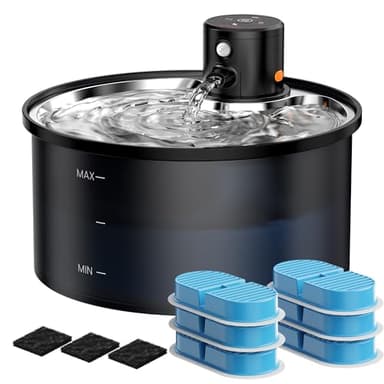 Fontanella per Gatti con Sensore di Movimento: Fontana per Gatti senza Fili - 3.2L Fontanella Gatto - Fontanella Gatti con Batteria 4000mAh Ricaricabile - con 6 Filtris+ 3 Spugnes - VKIMISS