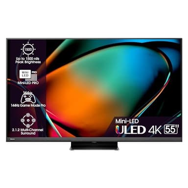 Hisense 55" ULED Mini-LED 4K 2023 55U8KQ, Smart TV VIDAA U7, Dolby Vision IQ, HDR 10+ Adaptive, 144Hz Game Mode PRO, Alexa Built-in, VIDAA Voice, Tuner DVB-T2/S2 HEVC 10, lativù 4K