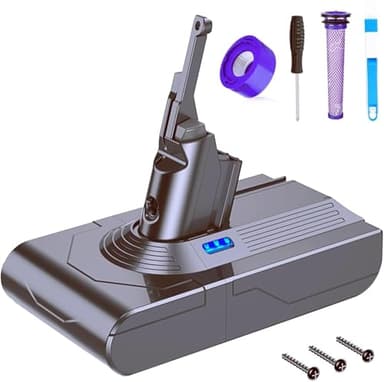 FLYLINKTECH Batteria DYSON V8 SV10 6500mAh, Batteria di Ricambio 6500mAh per Dyson V8 Animal V8 Fluffy V8 Absolute V8 Parquet V8 Motorhead Aspirapolvere