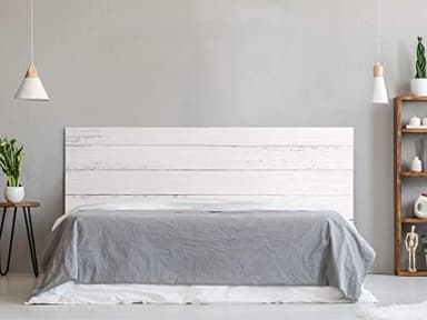 Oedim Testiera per Letto Pegasus Stampa Digitale Imitazione Legno | Colore Bianco | 100 x 60 cm | Testiera Leggera, Elegante, Resistente ed Economica