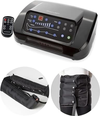 Dinamicamed ® PRO 4.0 Pressoterapia Linfodrenaggio Professionale Digitale Classic, Pressoterapia per Casa con 6 Programmi Di Lavoro, 4 Camere d'Aria con 2 Gambali XL, Fascia Addome.