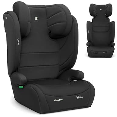 KikkaBoo i-Size i-AID Seggiolino auto, 15-36 kg, Seggiolino auto per bambini, 100-150 cm, Gruppo 2 3 ISOFIX, da 3,5 a 12 anni, Poggiatesta a 13 posizioni, Nero