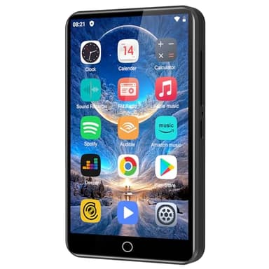 Lettore MP3 con Spotify, lettore MP3 ZAQE 80GB con Bluetooth e WLAN, lettore musicale con Amazon music, audible, Deezer, touch screen da 4 pollici, lettore MP4 per bambini (Nero)