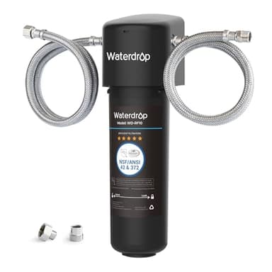 Waterdrop 10UA Filtro Acqua Sistema, Depuratore Acqua Domestico per Sotto Bancone, 30K Litri Sistema di Filtraggio dell'Acqua, Certificato da NSF/ANSI 42, Rimuove 99.99% di Piombo, Cloro, Cattivo