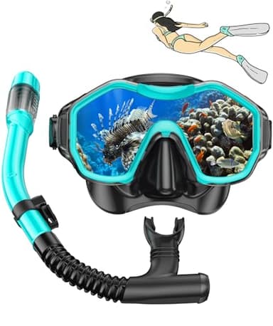 iParaAiluRy Maschera Snorkeling Maschera Subacquea Adulti con Maschera Antiappannamento e Snorkel, Maschera e Boccaglio Snorkeling per Snorkeling Nuoto e Immersioni