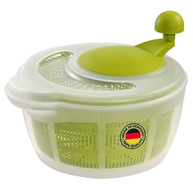 Westmark Centrifuga per insalata, Capacità: 5 litri, ø 26 cm, Plastica, Senza BPA, Fortuna, Colore: Trasparente/Verde, 243222E1