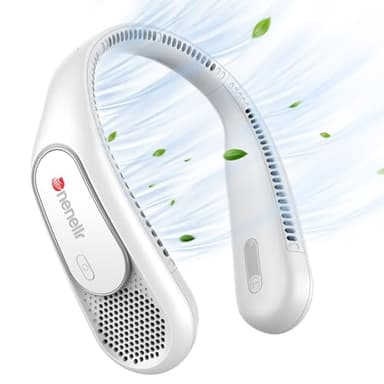 Dnenellr Ventilatore da Collo, Ventilatore Portatile Personale Indossabile a Batteria da 6000mAh, Terza Marcia, Senza Foglie, Ricaricabile, Design a Mani Libere, Ventilatore Senza Lama Alimentata