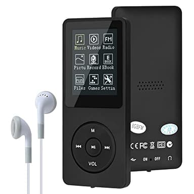 Lychee - Lettore MP3, lettore musicale digitale MP3/MP4, 8 GB, portatile, HiFi, senza perdita di musica, video, registrazione vocale, radio FM, lettore e-book, supporta fino a 64 GB (nero)