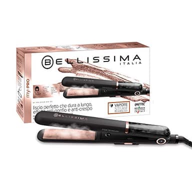 Bellissima Imetec My Pro Steam B28 100 piastra per capelli professionale a vapore, effetto liscio a lungo, rivestimento in ceramica, temperatura regolabile 170°C - 200°C - 230°C, riscaldamento rapido