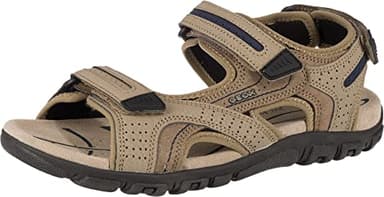 Geox Uomo Sandal Strada D, Sandali Uomo, Beige Blu Sand Navy, 43 EU