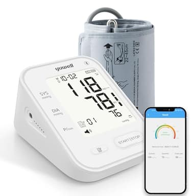 yuwell Misuratore di Pressione con Bluetooth, Bracciale Extra Larga 22-45cm, Sfigmomanometro Digitale per Uso Domestico con Ampio Schermo Retroilluminato, Funzione di Trasmissione Vocale (YE650AR)