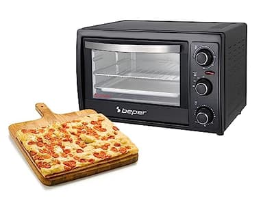 Beper 90.883 – Forno Elettrico 20 Litri, Elementi Riscaldanti in Acciaio, Doppio Vetro, Maniglia Termoisolante, Timer fino a 60 Minuti, Temperatura fino a 230°C, 3 Modalità di Cottura, Accessori