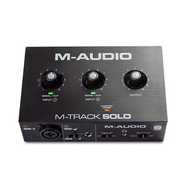 M-Audio M-Track Solo – Interfaccia audio Scheda Audio Esterna USB per registrazione, streaming e podcasting, con ingresso XLR, Line e DI e software