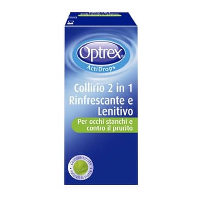 Optrex ActiDrops 2in1, Collirio Rinfrescante e Lenitivo con Estratti Naturali per Occhi Secchi e Stanchi, 10 ml