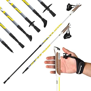 MSPORTS Bastoncini Nordic Walking Premium Bianco/Giallo| Selezionabile con Borsa … (MSPORTS Bastoncini Nordic Walking Premium Bianco/Giallo)