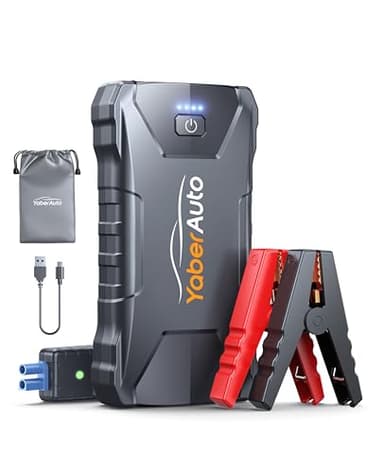 YaberAuto Booster Avviamento Auto, 4000A Avviatore Emergenza per Auto/Moto (7.0L Benzina/5.5L Diesel), 12V Starter Batteria Portatile con Torcia,Uscita USB Rapida,10 Proteziones di Sicurezza