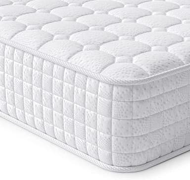 Vesgantti Materasso Matrimoniale 160x200x24 cm, Materasso a Molle Insacchettate Individuali, Memory Foam Supporto Ergonomico a 7 zone, Sistema Anti umidità, Rigidità Media, Bianca