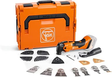 FEIN Multimaster AMM 500 Plus Top 4.0 AS, Utensile Multifunzione con 30 Accessori Taglio Legno, Metallo e Smerigliatura, Compatibile con batterie AMPShare/Bosch 18 V, senza caricabatteria e batterie