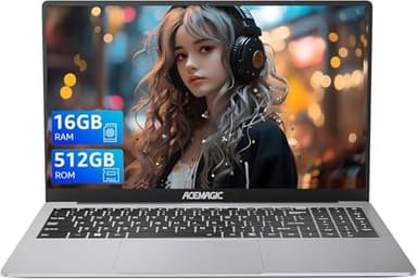 2025 ACEMAGIC 15,6" PC Portatile CPU lntel Twin Lake-N150,RAM 16GB SSD 512GB,Guscio Metallico PC Portatile in Offerta,WiFi,BT5.0,Type_C, USB3.2,HDMI, Alte Prestazioni Notebook