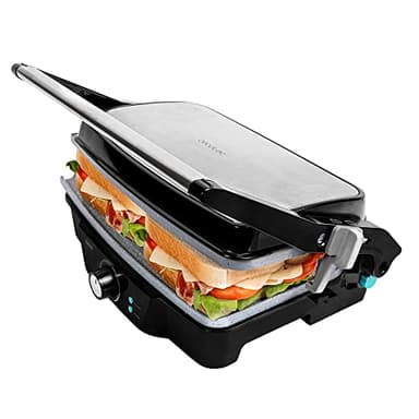 Cecotec Rock'nGrill 1500 Stone Ceramic Mix&Grill. 1500 W, Grill, Griglia, Ferro e Sandwichera, Rivestimento Ceramico, Superfie Misto Apertura 180°, Scatola Raccolta
