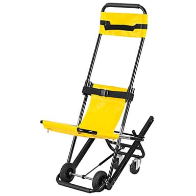 LOSCHEN Sedia per scale di sollevamento manuale giallo, sedia pieghevole portatile per il trasferimento quotidiano, una persona può supportare la mobilità anziana, può contenere 350 libbre
