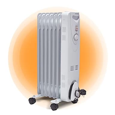 Johannson Radiatore ad Olio Basso Consumo 1500 Watt | Mobile 7 Elementi | Riscaldamento Elettrico Protezione Surriscaldamento | Radiatore Elettrico | Riscaldatore Elettrico 3 Livelli | con Termostato