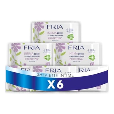 Fria Intime Protettive Salviette Igiene Intima con Agente Anti-Odore, Ginecologicamente Testate, Tessuto Gettabile nel WC, Dermatologicamente Testate, Confezione Risparmio da 120 Salviette