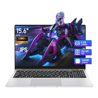 Ekonavi PC Portatile 15,6 pollici, Celeron N4000 Processor Notebook 8GB LPDDR4 RAM e 256GB SSD Win11 Pro Laptop, Ultra-sottile e portatile 1920 * 1080 IPS Screen/BT4.2/WiFi 5/USB3.0 Laptop