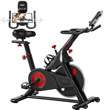 Devoko Cyclette da Casa,Cyclette con Volano 10 KG,Schermo LCD,Supporti per Cellulari e Tablet, Cyclette da Casa a Resistenza Magnetica Porta Celullare per Fitness ed Esercizio a Casa,Max:150 KG