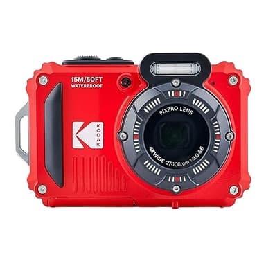 KODAK Pixpro WPZ2 - Fotocamera Digitale Compatta 16M Pixel, Impermeabile fino a 15m, Antiurto, Video 720p, Schermo LCD 2,7 - Batteria Li-ion, Rosso