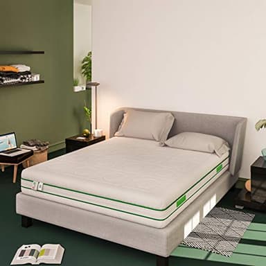 Baldiflex Emporio Materasso Singolo Molle Insacchettate e Memory, Green Spring 800 Molle + 3 cm Memory, 7 Zone Differenziate, 80x190 cm