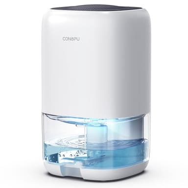 CONOPUPlus Deumidificatore 1000ML, Deumidificatore Casa Muffa con LED a 7 Colori, Compatto, Silenzioso ed Efficiente per Piccoli Spazi, Ideale per Bagno, Armadio, Campeggio