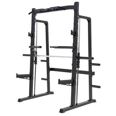 GORILLA SPORTS® Palestra Multifunzione con Smith Machine - Bilanciere Guidato per Dischi 30/50 mm, Max 300 kg - Attrezzo Home Gym, Stazione Multipower Palestra, Rack Struttura per Trazioni