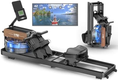 VOWVIT Vogatori,Vogatore Professionale per Casa,Vogatore Pieghevole con Resistenza ad Acqua, Vogatore con Monitor Bluetooth e Supporto Tablet Regolabile, Carico Massimo 160 kg