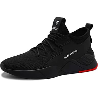 HILAX Scarpe Antinfortunistiche Uomo Leggere Punta in Acciaio Scarpe da Lavoro Donna Comodo Antiscivolo Scarpe da Trekking Nero, 42 EU
