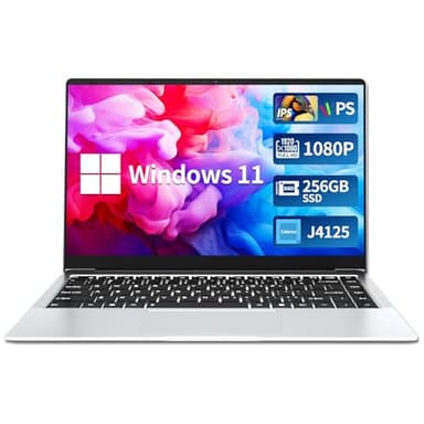 DARYUKUM PC Portatile da 14 pollici, Notebook con processore Win11 Pro Celeron J4125, Laptop 8 GB LPDDR4 256 GB SSD ROM Mini HDMI USB 3.0 2.0 WiFi Bluetooth 5.0 Argento PC sottile e leggero