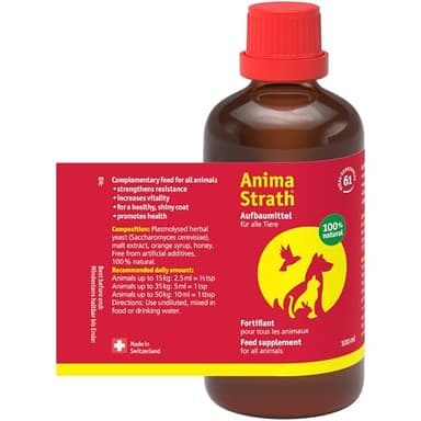 Anima-Strath Liquido - 61 nutrienti vitali, vitamine e minerali per cani e gatti, integratore per il sistema immunitario, la digestione, la pelle e il pelo del cane e del gatto con aminoacidi