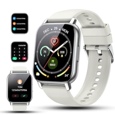 Smartwatch Uomo Donna con Effettua o Risposta Chiamate, 1.85" Orologio Smartwatch Contapassi/Sonno/Cardiofrequenzimetro, 110+ Modalità Sportivo Smart Watch, IP68 Orologio Fitness per Android iOS
