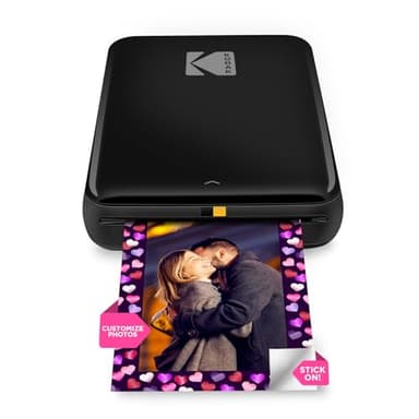 KODAK Step Stampante fotografica istantanea per smartphone - Mini portatile wireless a colori - Foto adesive Zink 2x3” - Bluetooth compatibile con iOS e Android - App di editing divertente - Nero