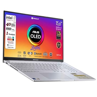 ASUS Notebok Vivobook OLED 15.6" pantone valitated, Intel I7 13620H, Ram 40Gb, SSD Pci Nvme 1Terabyte, Windows 11, wi-fi 6, webcam, Usb3.2, Hdmi, Bt5.3, Tastiera retroilluminata, Preconfigurato