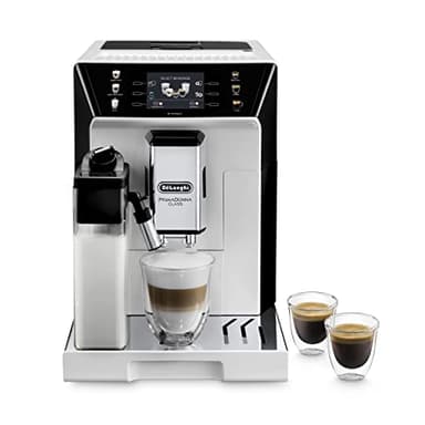 De'Longhi PrimaDonna Class, Macchina Automatica per Caffè in chicchi,1450 W,Acciaio Inossidabile, ECAM550.65.W,Colore:Bianco, LatteCrema System, CoffeLink App,3,5'' TFT Display,Ampia gamma di ricette