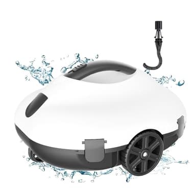 Bestyks Robot Piscina, Robot Piscina Fuori Terra 130 Minuti Di Pulizia Potente, Robot Automatico Pulisci Piscina Wireless Motori A Doppia Azionamento Per Piscine A Fondo Piatto Fino A 80 M²