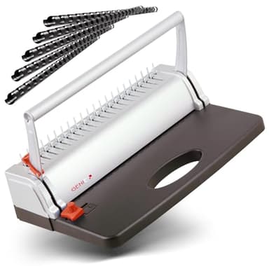 Genie Raccoglitore a spirale CB 800 (fino a 145 fogli; DIN A4; incluso set di rilegatura in plastica) argento/nero