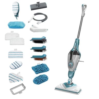 BLACK + DECKER Scopa a Vapore 2in1 1600W con Testa Delta, SteaMitt e 17 accessori, BHSM1615DAM-QS