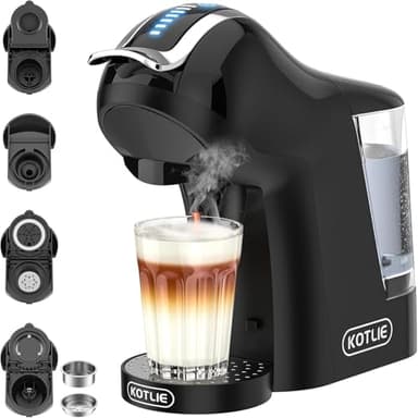 KOTLIE EM-308A Macchina da caffè versatile 5 in 1, compatibile con diversi sistemi di capsule di caffè (nero)