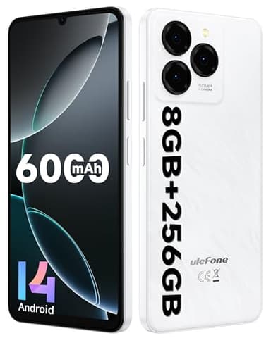 Ulefone Note 20 Pro Smartphone, 8GB+256GB/SD-1TB Android 14 Cellulare, 6.75" HD+ Widevine L1, Fotocamera 50MP+8MP Cellulari 6000mAh Batteria, Octa Core Dual SIM GPS/OTG/Face ID/Fingerprint Bianco