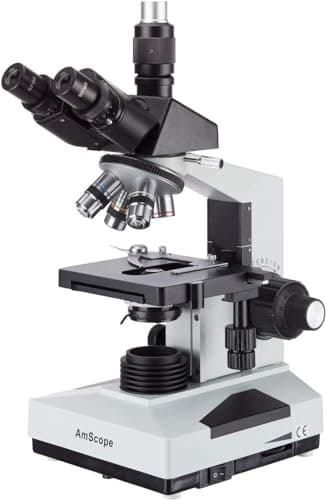 AmScope, microscopio biologico trinoculare professionale, T490B, gamma di ingrandimento da 40 x a 2000 x, da laboratorio, con fase meccanica a doppio strato 3D