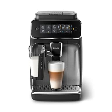 Philips 3200 Series Macchina Da Caffè Automatica - Wi-Fi Integrato, Montalatte LatteGo, 5 Bevande, Controllo Con App, Display Touch Intuitivo, Argento (EP3546/70)